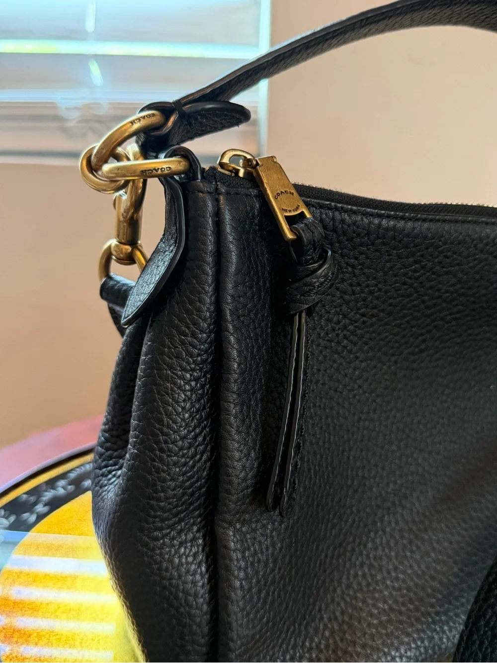 Coach Shay Black Pebbled Leather Shoulder Crossbody Bag